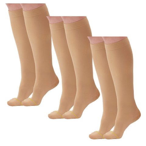 AW  222 Anti-Embolism Knee High Stockings 18 mmHg (3 Pack)