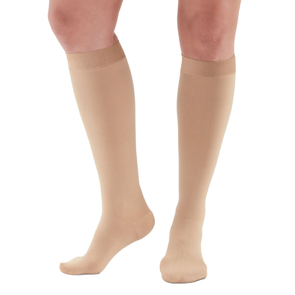 AW Style 291SB Luxury Opaque Closed Toe Knee High w/Silicone Band