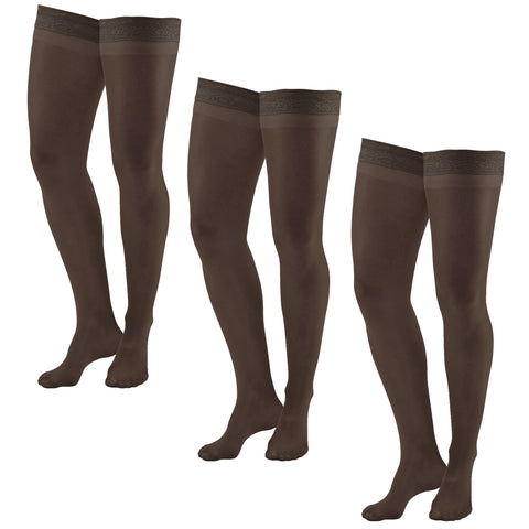 AW 74 Soft Sheer Thigh Highs w/Band 8-15 mmHg (3 Pack)
