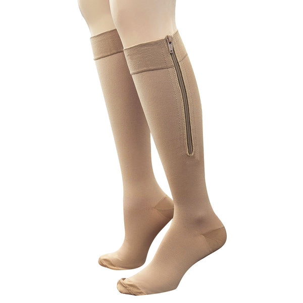 AW Style 232 Medical Support Closed Toe Knee High w/Zipper - 20-30 mmHg