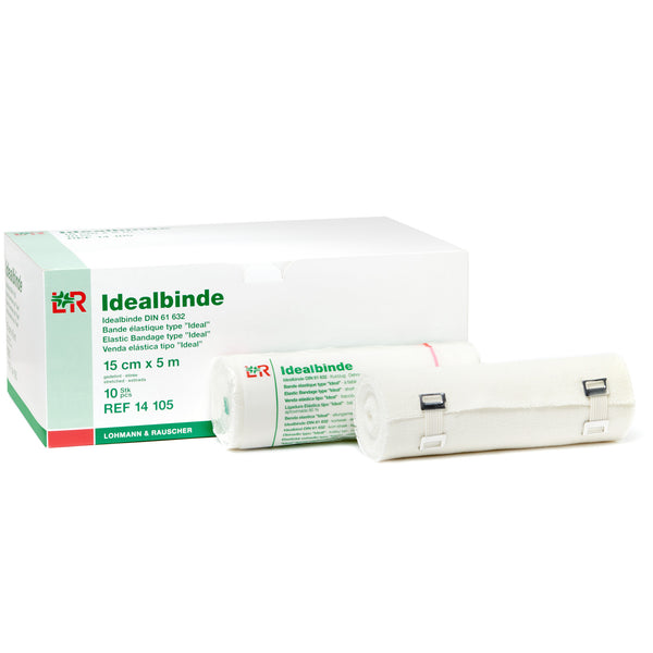 Idealbandage packaging with bandage roll on a white background