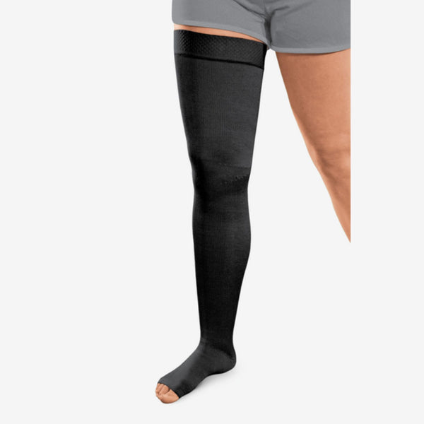 L& R Solaris ExoStrong Thigh High Open Toe Black
