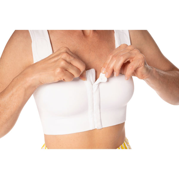 Sina Seamless Post-Surgical Bra White Front