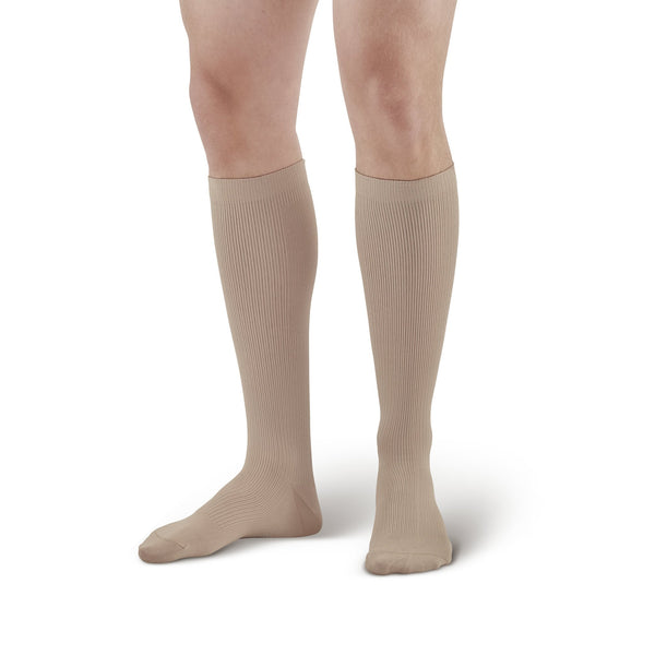 AW Style 101 Men's Microfiber Knee High Dress Socks - 15-20 mmHg