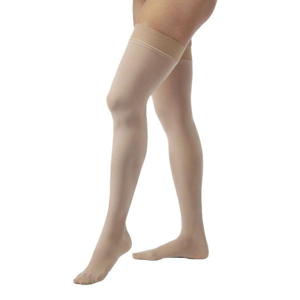 Jobst Stocking Opaque Closed Toe Thigh Highs w/ Silicone Dot Band - 30-40 mmHg