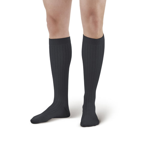 AW Style 128 Men's Microfiber/Cotton Knee High Dress Socks - 20-30 mmHg