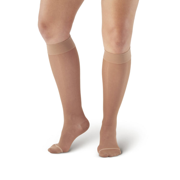 AW Style 16 Sheer Support Closed Toe Knee Highs - 15-20 mmHg