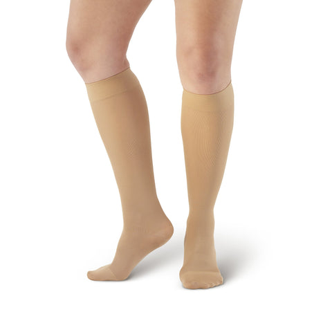AW Style 209 Microfiber Opaque Closed Toe Knee Highs - 15-20 mmHg