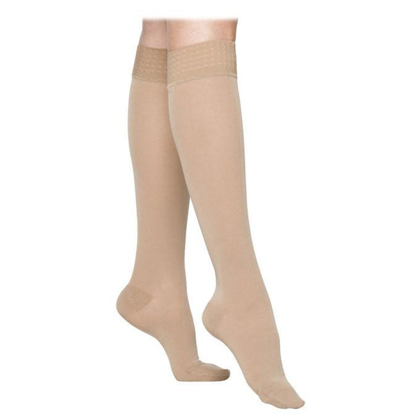 Sigvaris Essential 862 Opaque Open Toe Knee Highs w/GripTop - 20-30 mmHg