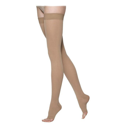 Sigvaris Essential 862 Opaque Open Toe Thigh w/Grip Band - 20-30 mmHg