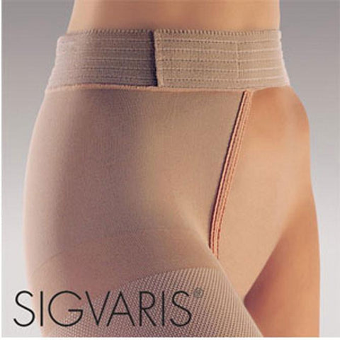 Sigvaris Essential 862 Opaque Open Toe Right Thigh w/Waist Attachment - 20-30 mmHg