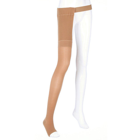 Medi Plus Open Toe Thigh Highs w/Waist Attachment RGT - 30-40 mmHg