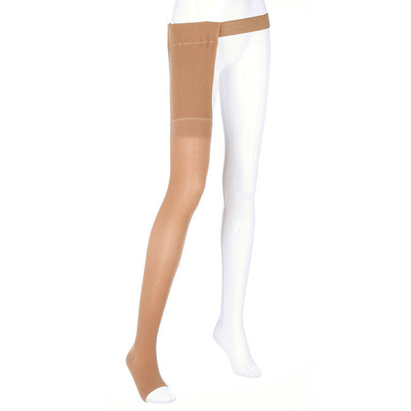 Medi Plus Open Toe Thigh Highs w/Waist Attachment RGT - 40-50 mmHg