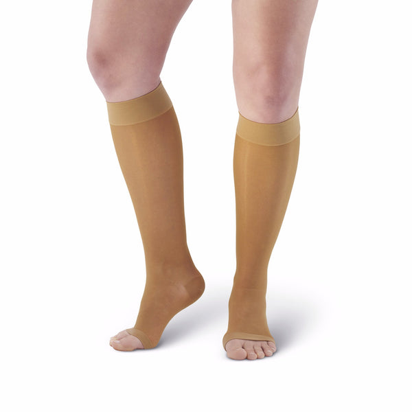 AW Style 41 Sheer Support Open Toe Knee Highs - 15-20 mmHg