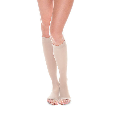 Therafirm EASE Sheer Open Toe Knee Highs- 20-30 mmHg - Black