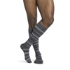 Sigvaris 832 Microfiber Shades for Women Closed Toe Knee High Socks - 20-30 mmHg Mini Stripe Graphite