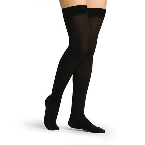 Sigvaris Secure 554 Women's Closed Toe Thigh Highs w/Silicone Band - 40-50 mmHg