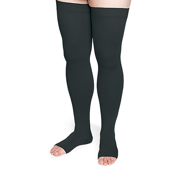 Sigvaris Secure 553 Unisex Open Toe Thigh Highs w/Silicone Band - 30-40 mmHg