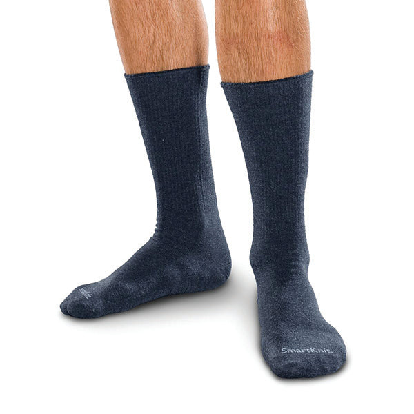 SmartKnit Seamless Diabetic Crew Socks w/X-Static Silver Fibers Navy