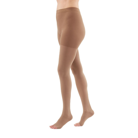 Medi Duomed Advantage Soft Opaque Open Toe Pantyhose - 20-30 mmHg - Almond