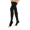 Medi Duomed Advantage Soft Opaque Open Toe Thigh Highs w/Beaded Band - 20-30 mmHg - Black