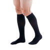Medi Duomed Patriot Men's Ribbed Closed Toe Knee High Socks - 15-20 mmHg - Black